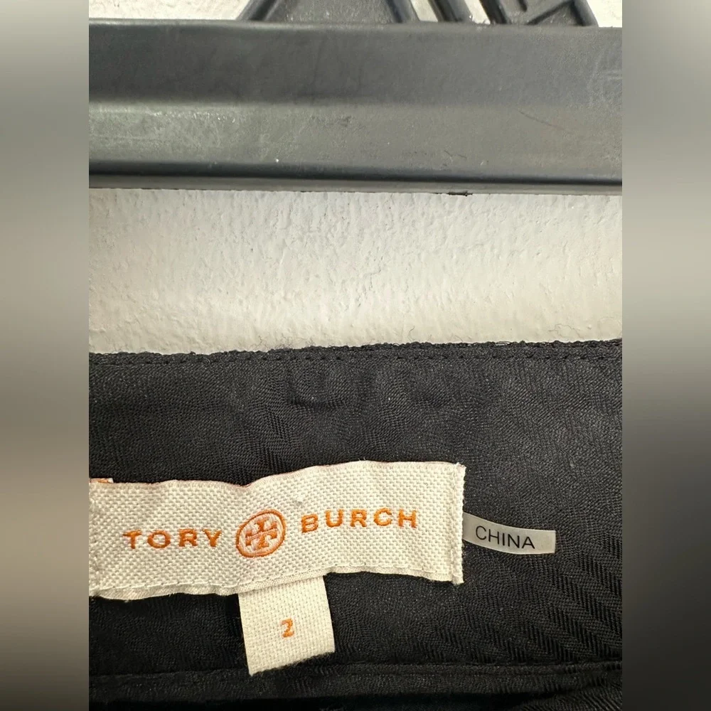 Tory Burch Geoff pants Professional Elegant Ankle Pants Silk Blend Black Sz 2
